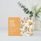 100. Geburtstag der Gelben Blütenfrau Einladungspostkarte (Stehend Vorderseite)