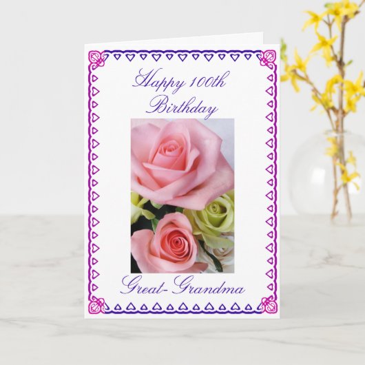 100. Geburtstag der Großmutter Karte (Gelbe Blume)