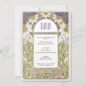 100. Geburtstag Einladung Art Nouveau Daisies (Vorderseite)