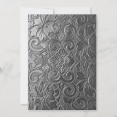100. Geburtstag Einladung Black and Silver Glitzer (Rückseite)