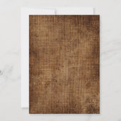 100. Geburtstag Einladung Brown Linen Rustikale Ch (Rückseite)