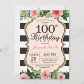 100. Geburtstag Einladung Frauen. Blanc (Vorderseite)