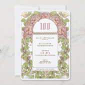 100 Geburtstag Einladung Jugendstil Alphonse Mucha (Vorderseite)