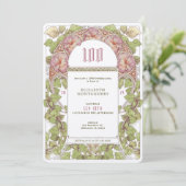 100 Geburtstag Einladung Jugendstil Alphonse Mucha (Stehend Vorderseite)