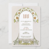 100. Geburtstag Einladung Jugendstil von Mucha (Vorderseite)