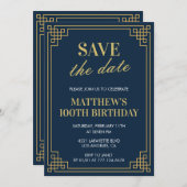 100. Geburtstag Einladungen Männer Save the Date M (Vorne/Hinten)
