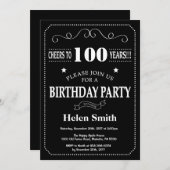100. Geburtstag Einladungs-Chalkboard Einladung (Vorne/Hinten)