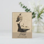 100. Geburtstag Elegantes Monogramm-Foto Einladungspostkarte (Stehend Vorderseite)