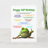 100. Geburtstag, Frosch Jokes Karte (Vorderseite)