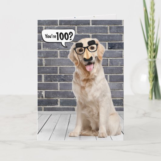 100. Geburtstag Funny Golden Retriever Card Karte (Vorderseite)