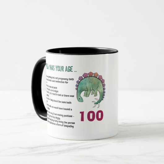 100. Geburtstag Funny wird älter Gesimst jedes Alt Tasse (Vorderseite Links)