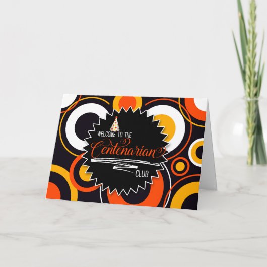 100. Geburtstag Geometrische Zirkel Centenarian Karte (Vorderseite)