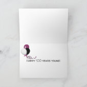 100. Geburtstag glühende Markise an der Wand Karte (Innenseite)