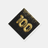 100. Geburtstag Gold Balloons und Confetti Serviette (Ecke)