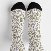 100. Geburtstag Gold Random Number Pattern Socks Socken (Oben)