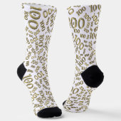 100. Geburtstag Gold Random Number Pattern Socks Socken (Gewinkelt)