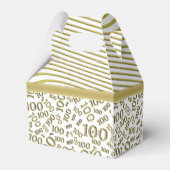 100. Geburtstag Gold/Weiße Zahlenmuster Geschenkschachtel (Rückseite)