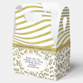 100. Geburtstag Gold/Weiße Zahlenmuster Geschenkschachtel (Geöffnet)