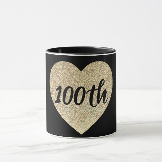 100. Geburtstag Goldsequin-Tasse Tasse (Zentrum)