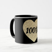 100. Geburtstag Goldsequin-Tasse Tasse (Vorderseite Links)