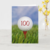 100. Geburtstag Golf Ball Karte (Gelbe Blume)
