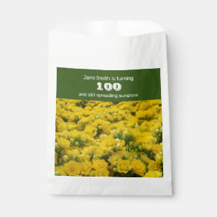 100. Geburtstag Hellgelbe Blumen Feier Geschenktütchen
