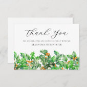 100. Geburtstag Holly Dezember Geburtstag Blume Cu Dankeskarte (Vorne/Hinten)