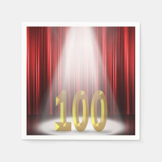 100. Geburtstag im Rampenlicht der Bühne Serviette (Vorderseite)