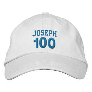100 Geburtstag Individuelle Name BLUE Stickerei V0 Bestickte Baseballkappe