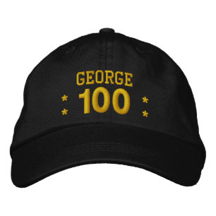 100 Geburtstag Individuelle Name GOLD Stickerei V0 Bestickte Baseballkappe