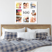 100. Geburtstag kundenspezifische Foto Collage Whi Leinwanddruck (Insitu (Schlafzimmer))