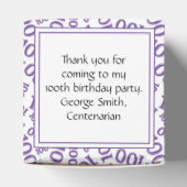 100. Geburtstag Lila/weiß Zufallszahlenmuster Geschenkschachtel (Oben)