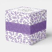100. Geburtstag Lila/weiß Zufallszahlenmuster Geschenkschachtel (Rückseite)