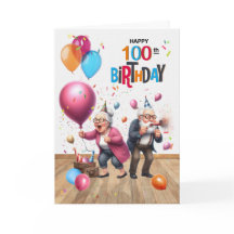 100. Geburtstag Lustiger alter Mann und Frau Luftb