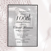 100. Geburtstag männlich Stilvolles Foto Monogram Einladung