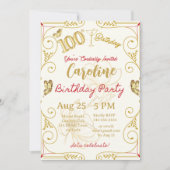 100. Geburtstag Meilenstein Elegant Einladung (Vorderseite)