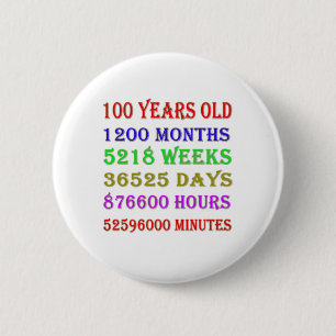 100. Geburtstag - Meilensteine Button