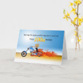 100. Geburtstag mit einem flammenden Motorrad Karte (Gelbe Blume)