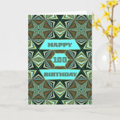 100. Geburtstag mit grünem abstraktem Design Karte (Gelbe Blume)