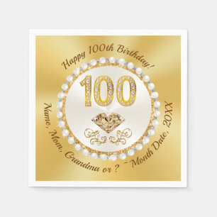 100. Geburtstag Napkins, 100. Geburtstagserviettes Serviette