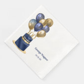 100. Geburtstag Navy Blue Balloon Cake Serviette (Ecke)