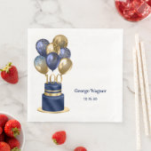 100. Geburtstag Navy Blue Balloon Cake Serviette (Beispiel)