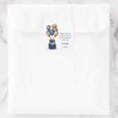 100. Geburtstag Navy Blue Balloon Cake Vielen Dank Quadratischer Aufkleber (Tasche)