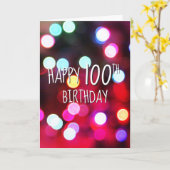 100. Geburtstag Neon-Partylichter Karte (Gelbe Blume)