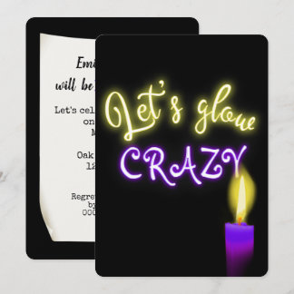 100. Geburtstag Neon-Zeichen mit Kerze Einladung