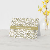 100. Geburtstag Nummer Muster Gold und Weiß Karte (Gelbe Blume)