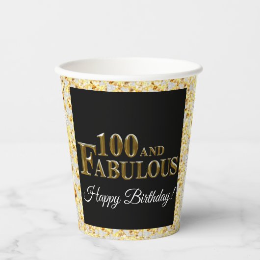 100. Geburtstag Pappbecher (Vorderseite)