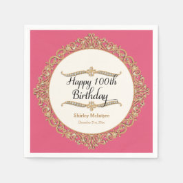 100. Geburtstag Party Feier Runde Dekor Serviette