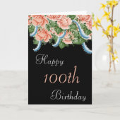100. Geburtstag Peach Rose Happy Birthday Card Karte (Gelbe Blume)