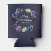 100. Geburtstag Personalisiert Moody Lila Blume Dosenkühler (Vorderseite)